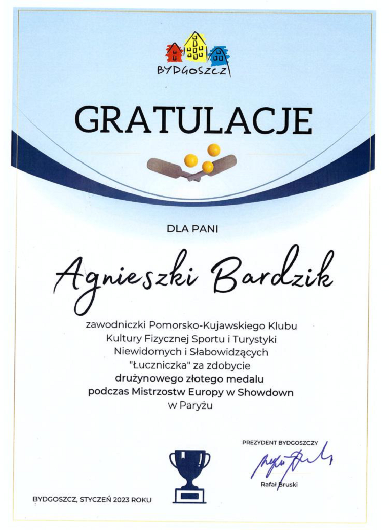 Dyplom Agnieszki Bardzik